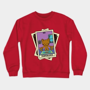 TAROT CARDS DECK | TEMPERANCE. | FORTUNE CAT Crewneck Sweatshirt